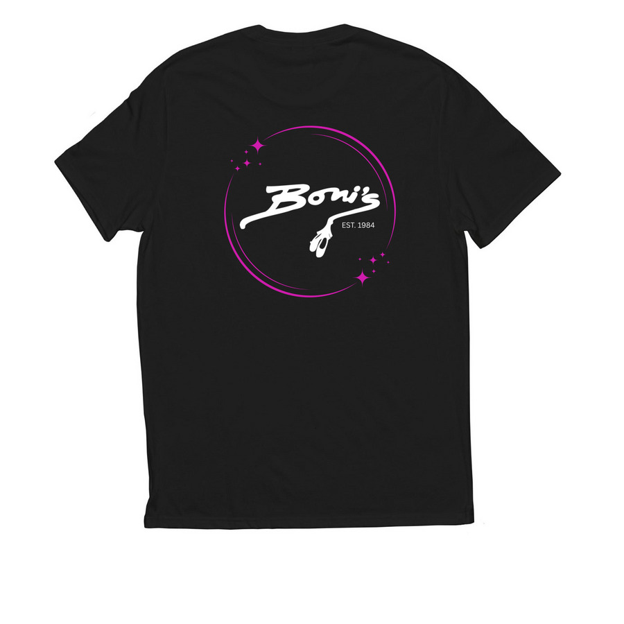 Boni's '#Tap Rules" Apparel, a Deep Black Allmade Eco Triblend Unisex Tee (back-view)