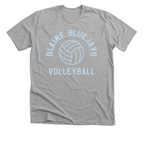 Blaine Bluejays VBall Light Blue, a Athletic Heather Premium Unisex Tee