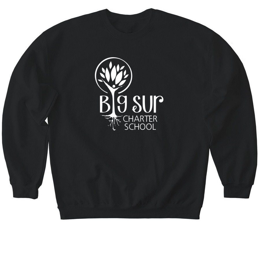 Big Sur Charter School Original Logo Swag, a Black Softstyle Crewneck Sweatshirt