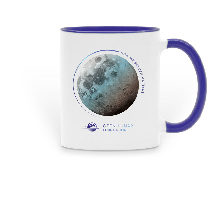 Open Lunar Mugs, a Dark Blue Two-Tone Ceramic Mug