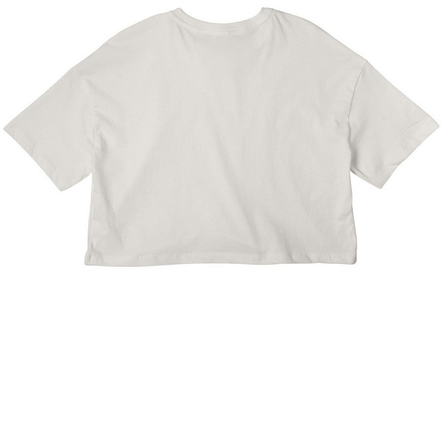 Meghan for the 34th, a Vintage White Women?s Cropped Cotton Tee (back-view)