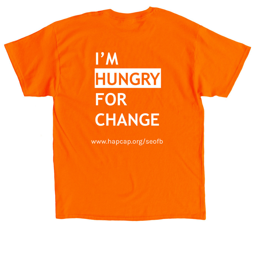 SE Ohio Foodbank - Hungry for Change, a Orange Classic Unisex Tee (back-view)