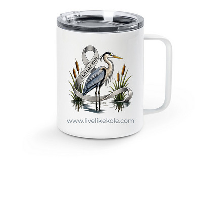 HERON TRAVEL MUG, a White Stainless Steel Travel Mug