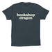 Bookshop Dragon, a Dark Grey Premium Cotton Tee