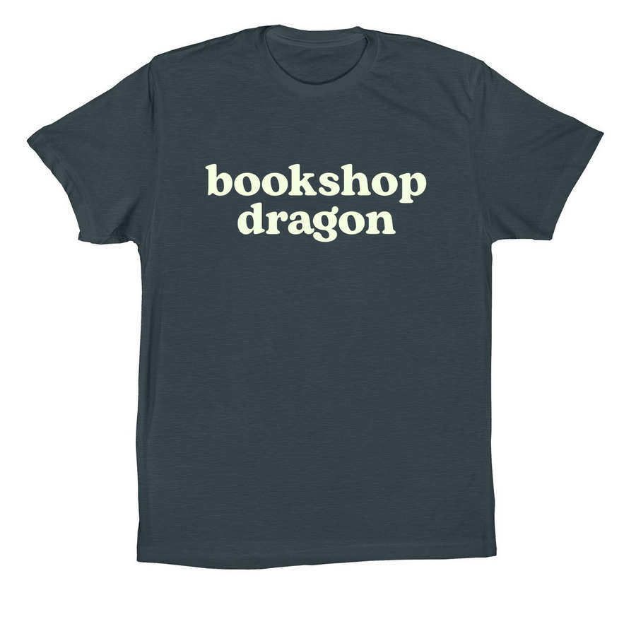 Bookshop Dragon, a Dark Grey Premium Cotton Tee