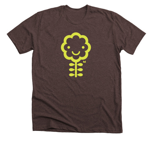 Smiley Flower, a Heather Brown Premium Unisex Tee