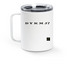 D Y K M J? TRAVEL MUG, a White Stainless Steel Travel Mug (back-view)