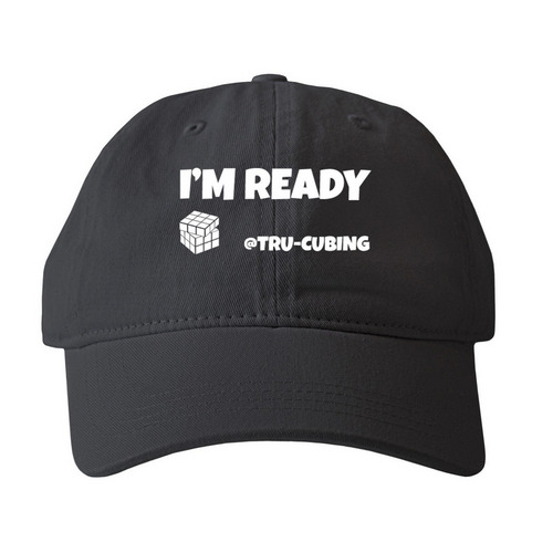 Tru-Cubing Hats, a Black Printed Pigment Dye Baseball Cap