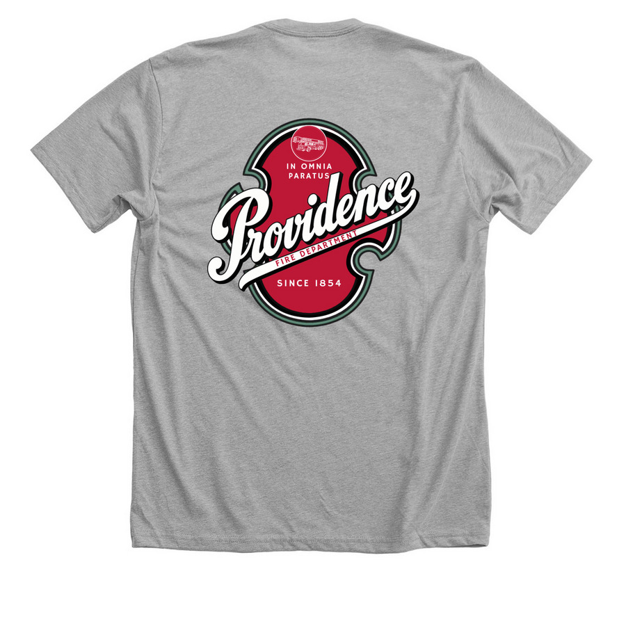 "Beer Run", a Athletic Heather Premium Unisex Tee (back-view)