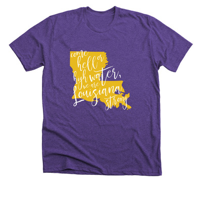 We are Louisiana Strong, Hurricane Ida Relief, a Heather Team Purple Premium Unisex Tee