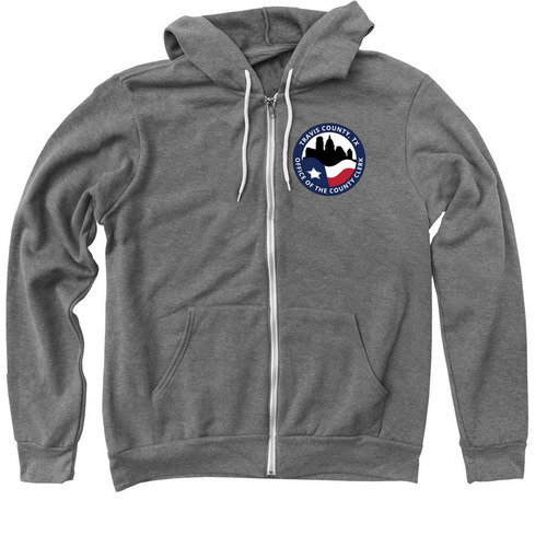 County Clerk Seal, a Deep Heather Zip Up Hoodie