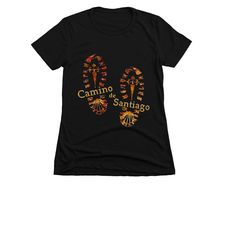 American Pilgrims on the Camino, a Black Women's Slim Fit Tee
