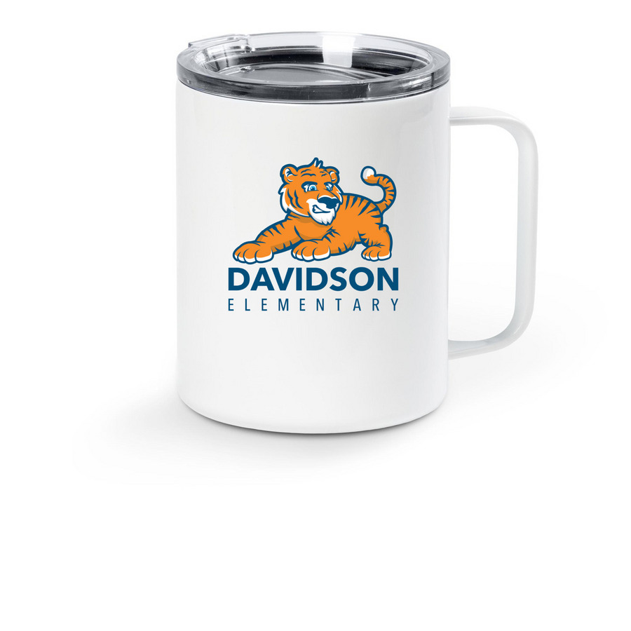 Davidson Elementary Travel Mug, a White Stainless Steel Travel Mug