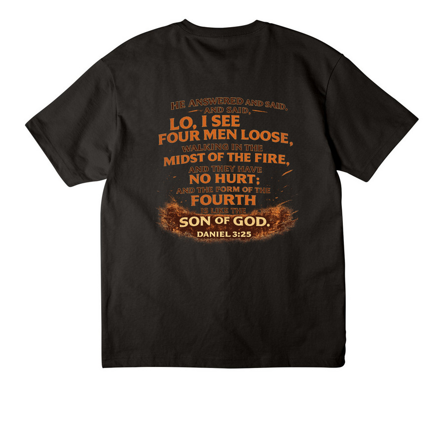 THE 4TH MAN, a Black Unisex Heavyweight Tee (back-view)