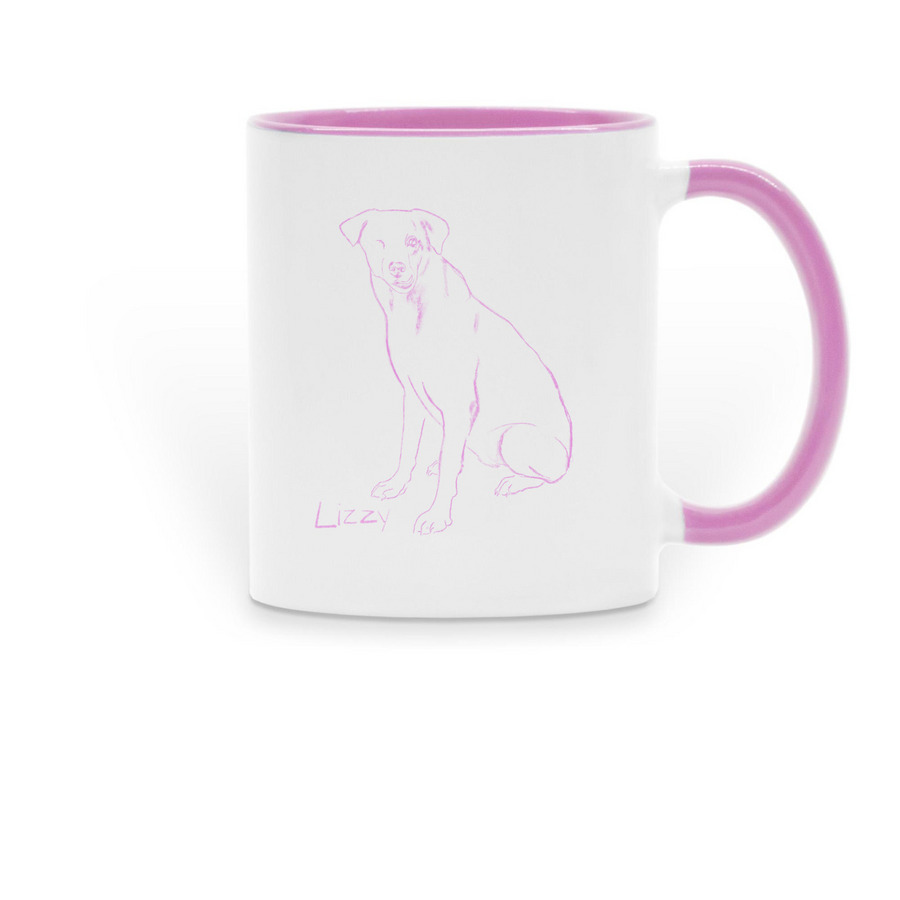 Pink Lizzy Mug, a Pink Two-Tone Ceramic Mug
