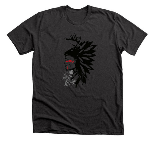 Echoes of the Tribe, a Dark Grey Heather Premium Unisex Tee