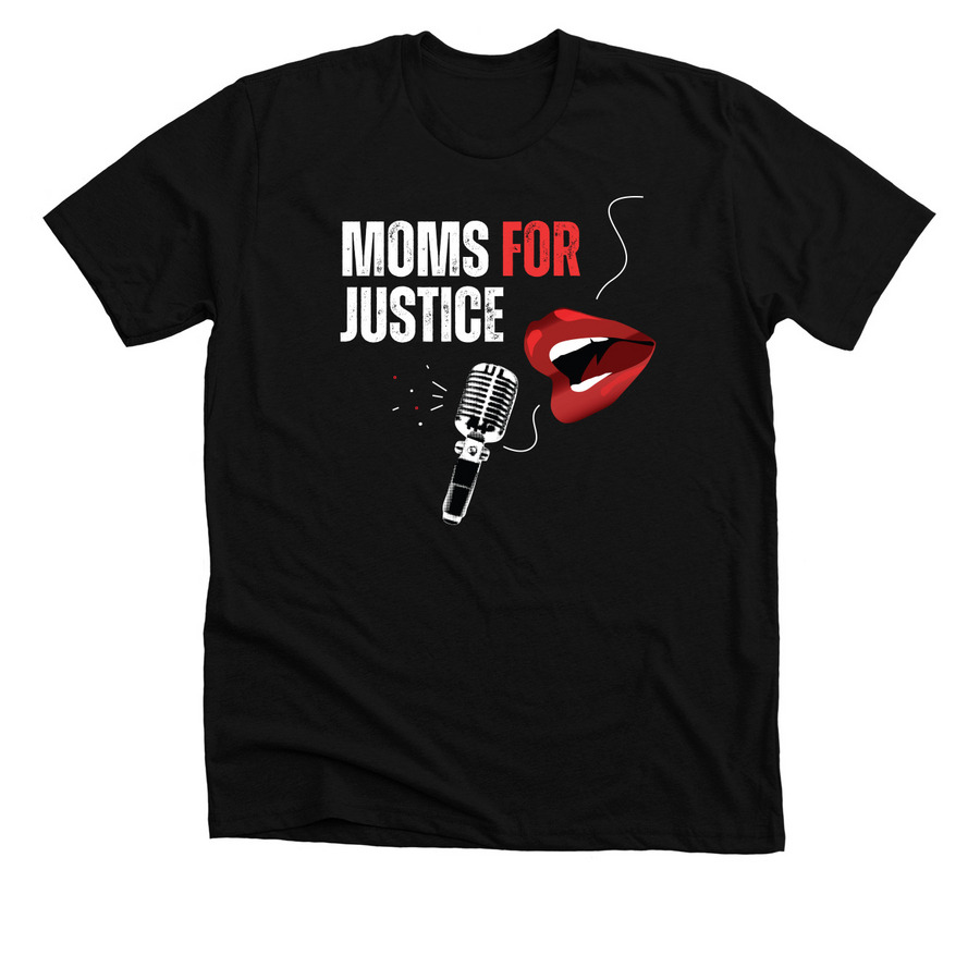 NEW Moms For Justice Large Logo, a Solid Black Blend Premium Unisex Tee