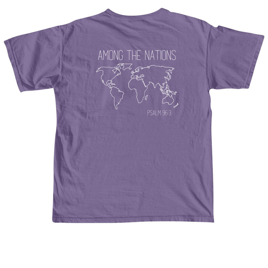 Mission Trip Fundraiser!, a Grape Comfort Colors Unisex Tee (back-view)