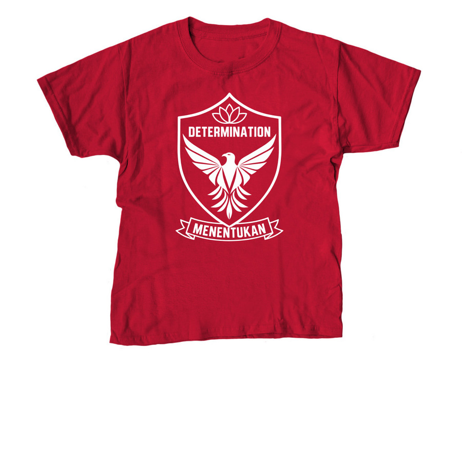 Menentukan: Determination, a Red Youth Unisex Tee