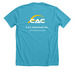 CAC Shirts/Hoodies with Front & Back Logo, a Heather Aqua Premium Unisex Tee (back-view)