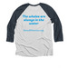 Whales, a Indigo and Heather White 3/4 Sleeve Baseball Tee (back-view)