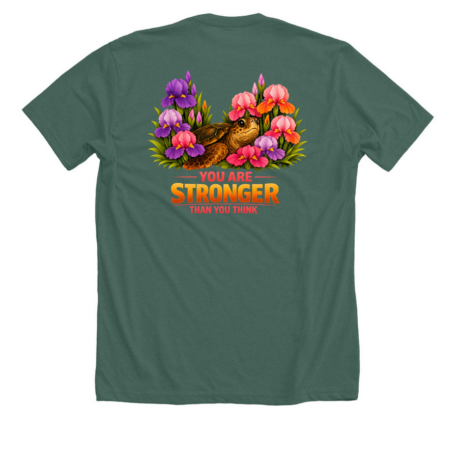 Bloom for Jesika, a Heather Forest Premium Unisex Tee (back-view)