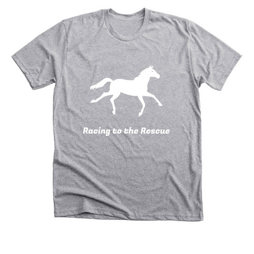 Racing to the Rescue, a Athletic Heather Premium Unisex Tee