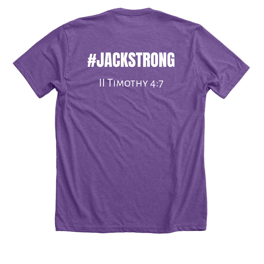 #JACKSTRONG-Walk for Epilepsy, a Heather Team Purple Premium Unisex Tee (back-view)