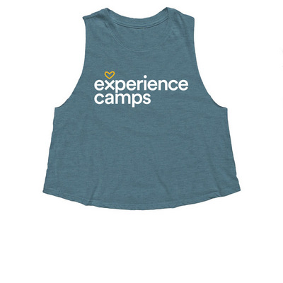 Crop Racerback Tank, a Heather Deep Teal Women's Cropped Racerback Tank