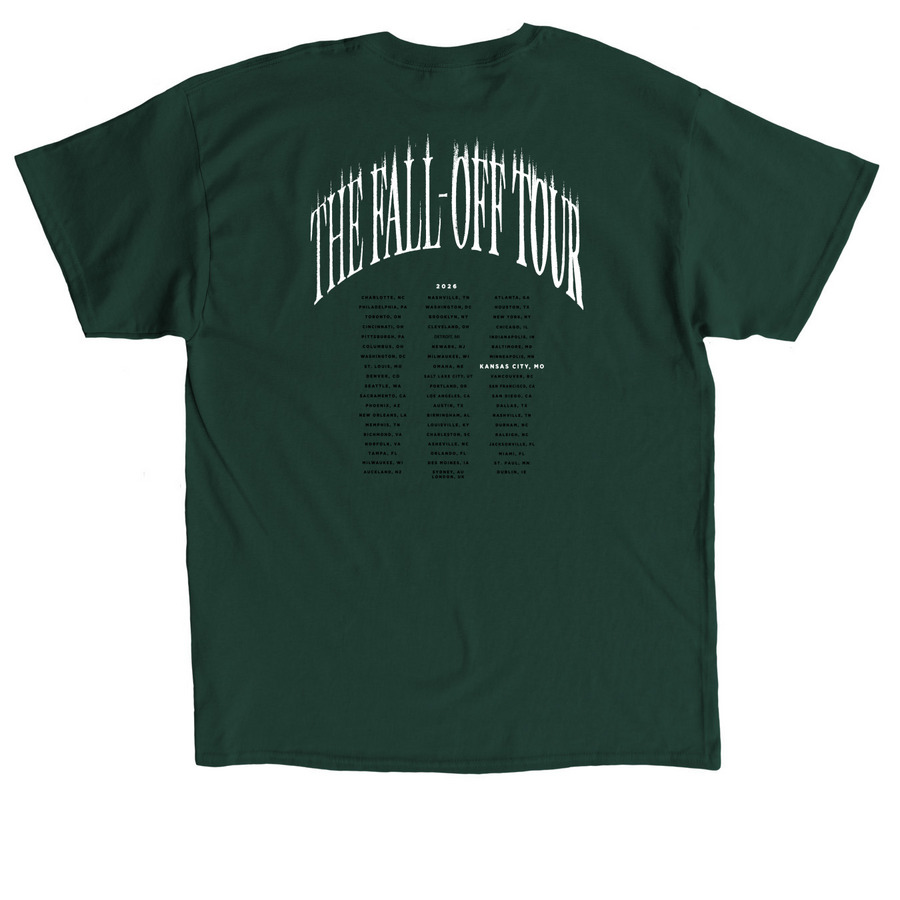 J Cole&nbsp;Kansas City Merch -&nbsp;The Let Out, a Forest Green Classic Unisex Tee (back-view)