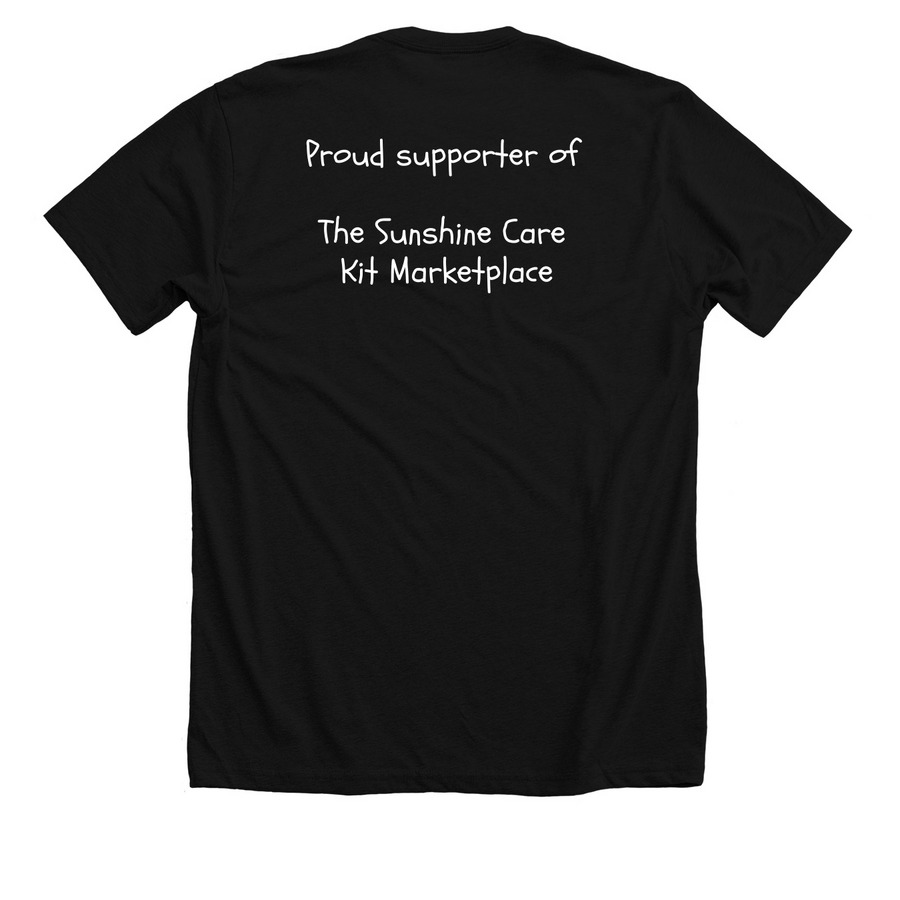 Official Merch|Sunshine Care Kit Marketplace, a Solid Black Blend Premium Unisex Tee (back-view)