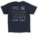 IMC, a Navy Classic Unisex Tee (back-view)