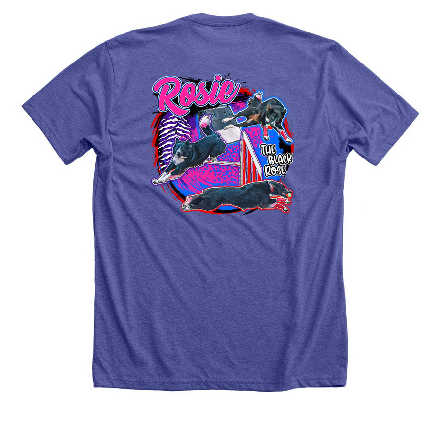 Rosie 2025, a Heather Lapis Premium Unisex Tee (back-view)
