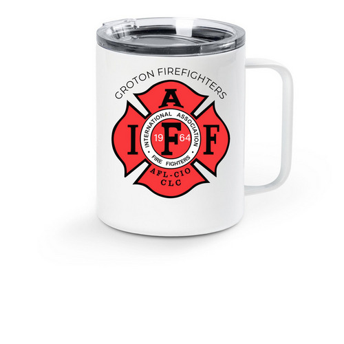 GCFD Travel Mug, a White Stainless Steel Travel Mug