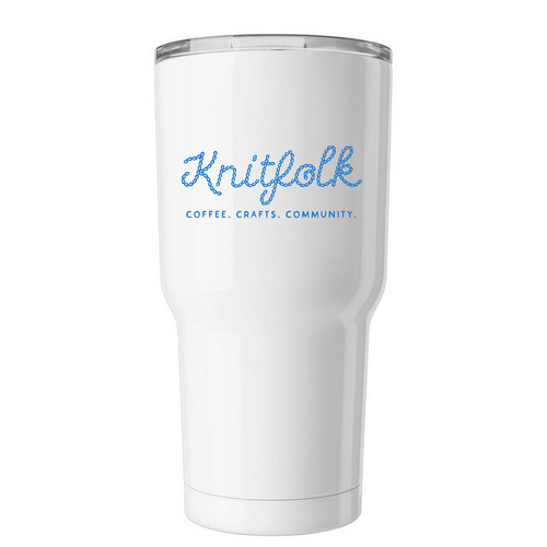 Knitfolk Tumbler, a White Insulated Tumbler