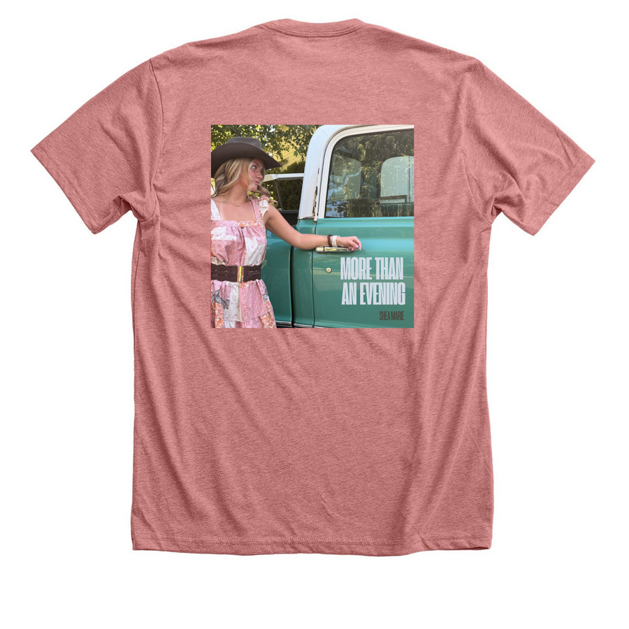 MTAE Merch 1.0, a Heather Mauve Premium Unisex Tee (back-view)