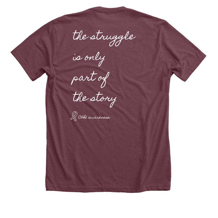 Simple story, a Heather Maroon Premium Unisex Tee (back-view)