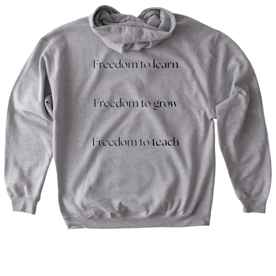 Freedom Academy Merch Sale, a Sport Grey Gildan Softstyle Pullover Hoodie (back-view)