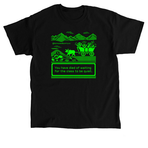 Teacher Oregon Trail: Waiting for Class, a Black Classic Unisex Tee