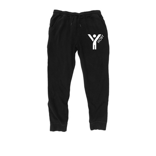 Y Person Joggers, a Black Midweight Fleece Joggers