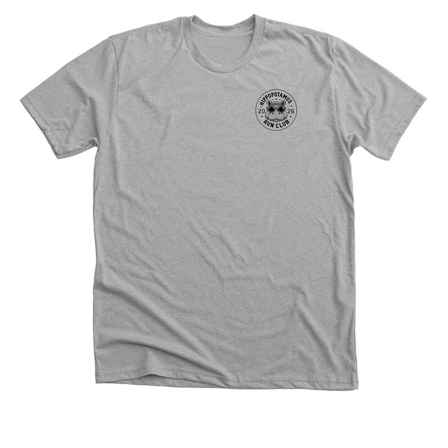Hippopotamus Run Club ? 2026 Collection, a Athletic Heather Premium Unisex Tee