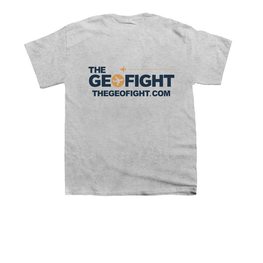 The Geofight Youth Tees, a Sport Grey Youth Unisex Tee (back-view)