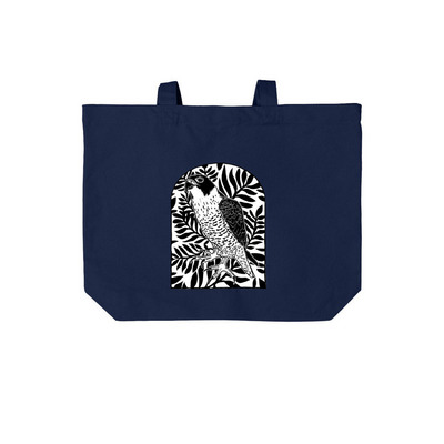 Peregrine Falcon Totes, a River Blue Navy Cotton Canvas Tote Bag