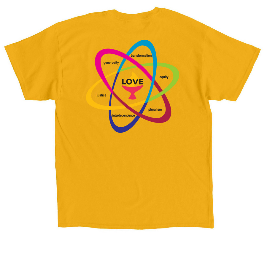 Side With Love, a Gold Classic Unisex Tee (back-view)