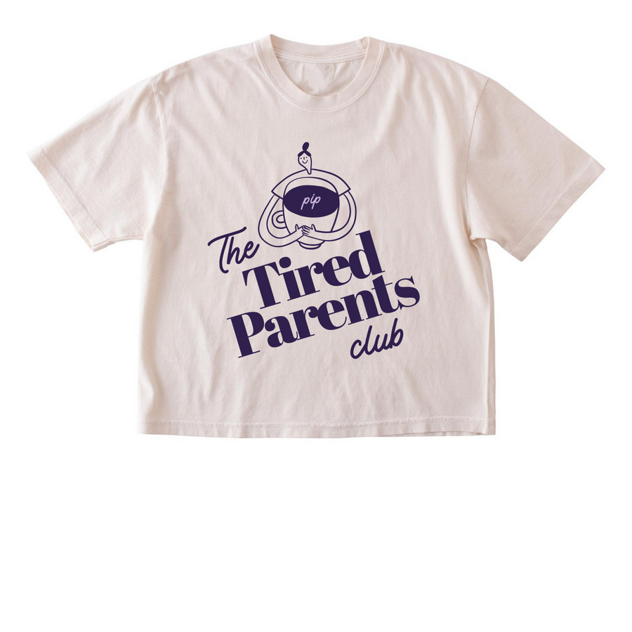 Tired Parents Club, a Ivory Comfort Colors Boxy Tee
