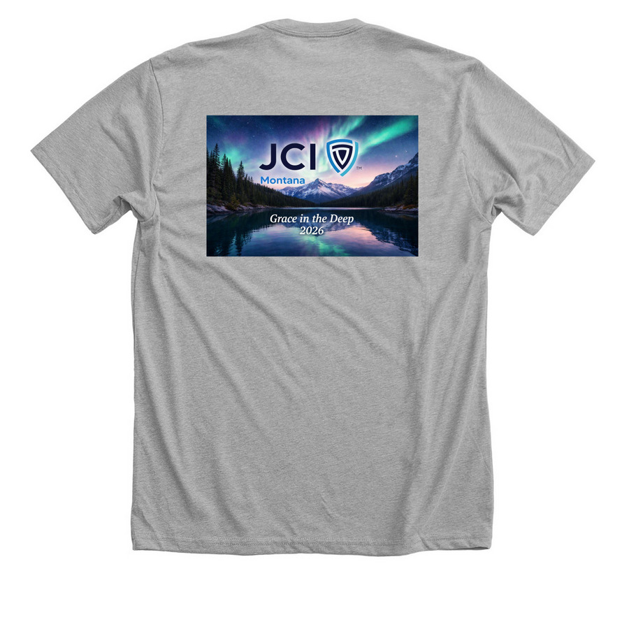 Grace in The Deep, a Athletic Heather Premium Unisex Tee (back-view)