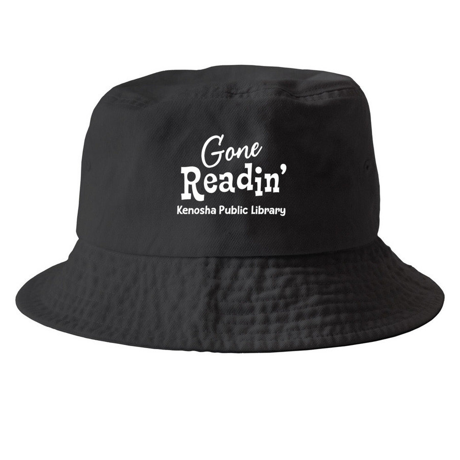 Gone Readin' Caps, a Black Printed Bucket Hat