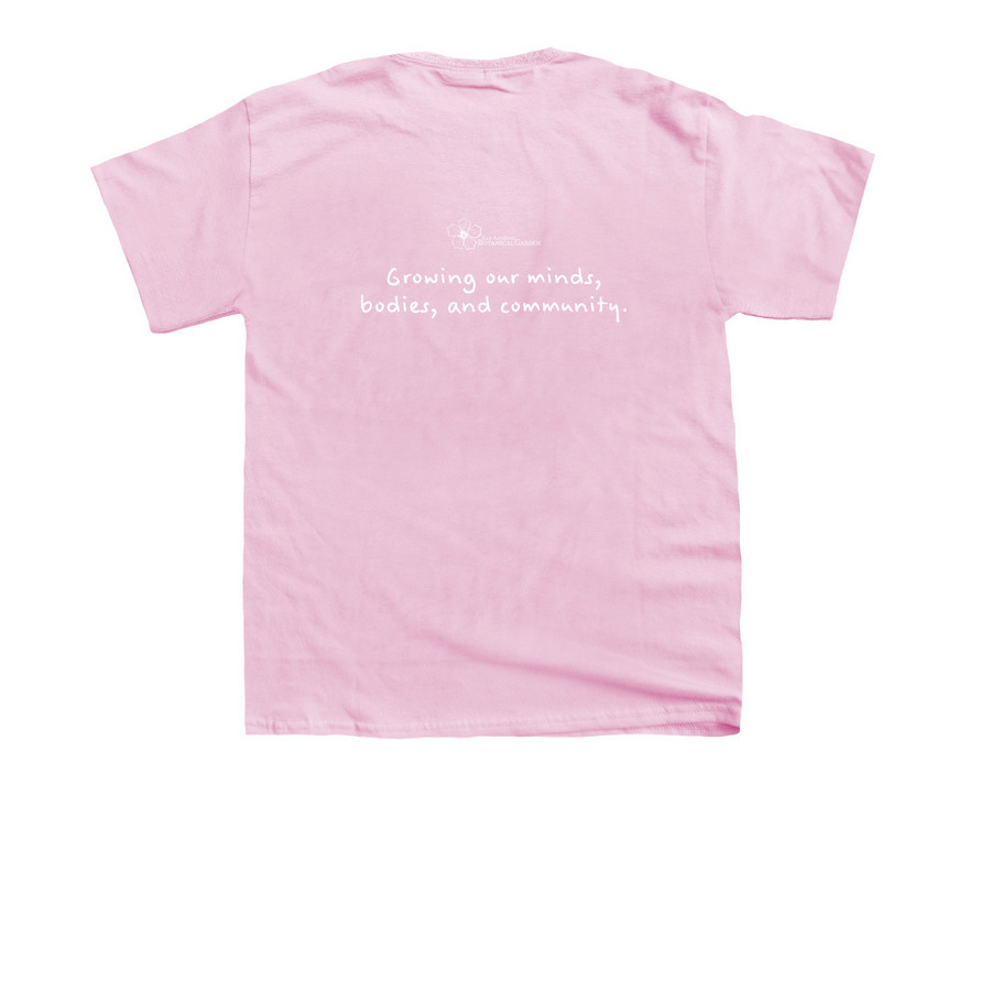 Youth Children's Vegetable Garden T-Shirt, a Light Pink Youth Unisex Tee (back-view)