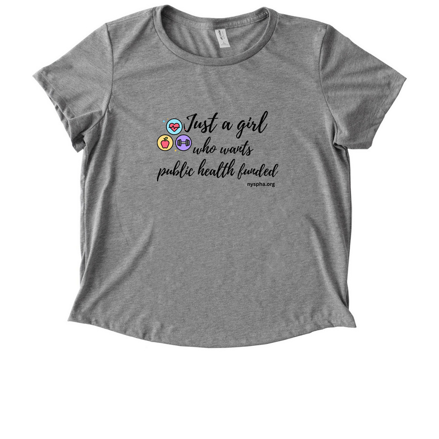Just a Girl Who Wants Public Health Funded, a Aluminum Grey Allmade Eco Triblend Women?s Scoop Neck Tee