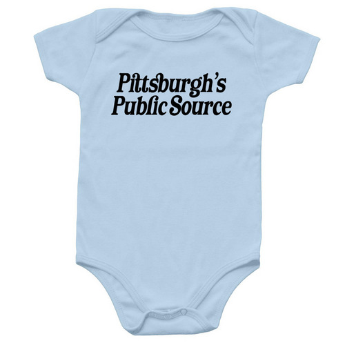 Pittsburgh's Public Source infant onesie, a Light Blue Infant Onesie